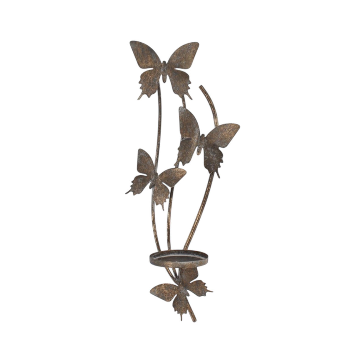Gold Butterfly Wall-Mounted Candle Holder – 9cm Metal Wall Decor Accent
