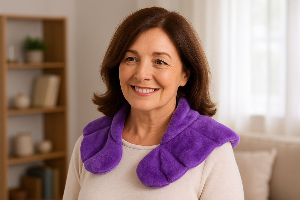 Avilo Lavender Neck & Shoulder Warmer – Microwaveable Herbal Wrap for Hot or Cold Use