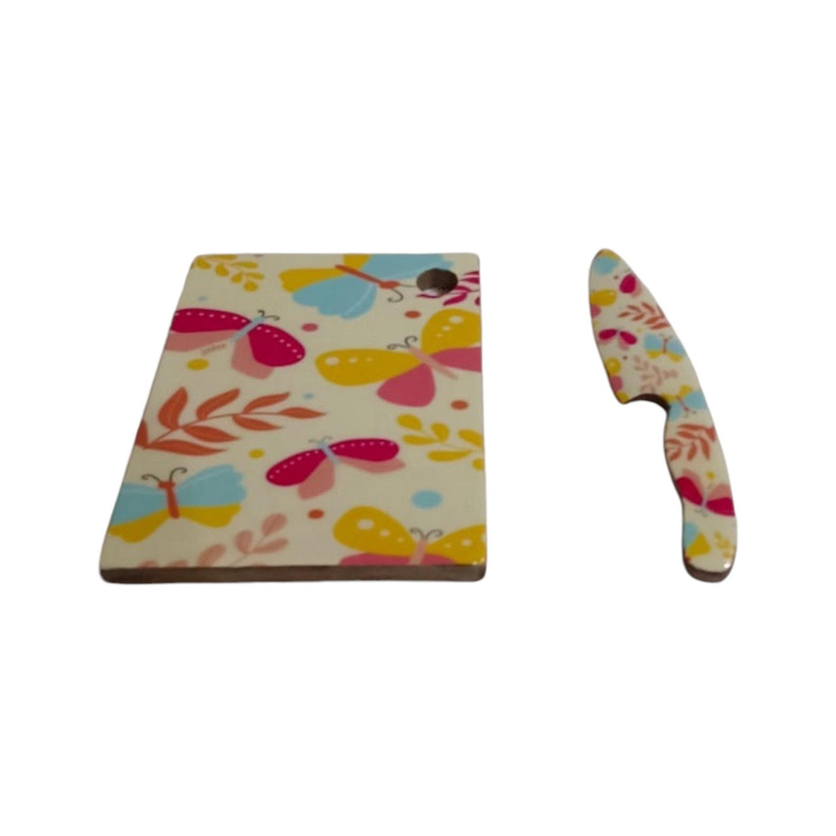 23cm Non-Slip Chopping Board with Knife – Compact Non-Stick MDF Kitchen Prep Board