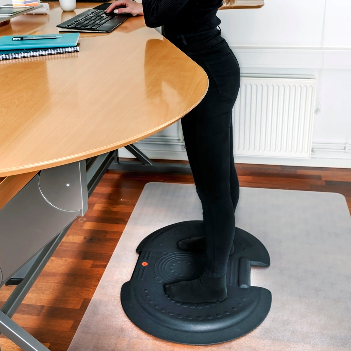 Floortex AFS-TEX 5000X Active Anti-Fatigue Mat, 66 x 90cm – Ergonomic Standing Desk Mat, Black