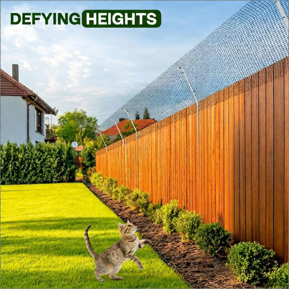 10m Cat Proofing Garden Fence Mesh Kit with Cable Ties – 0.6m High Polypropylene Netting for Fence Tops