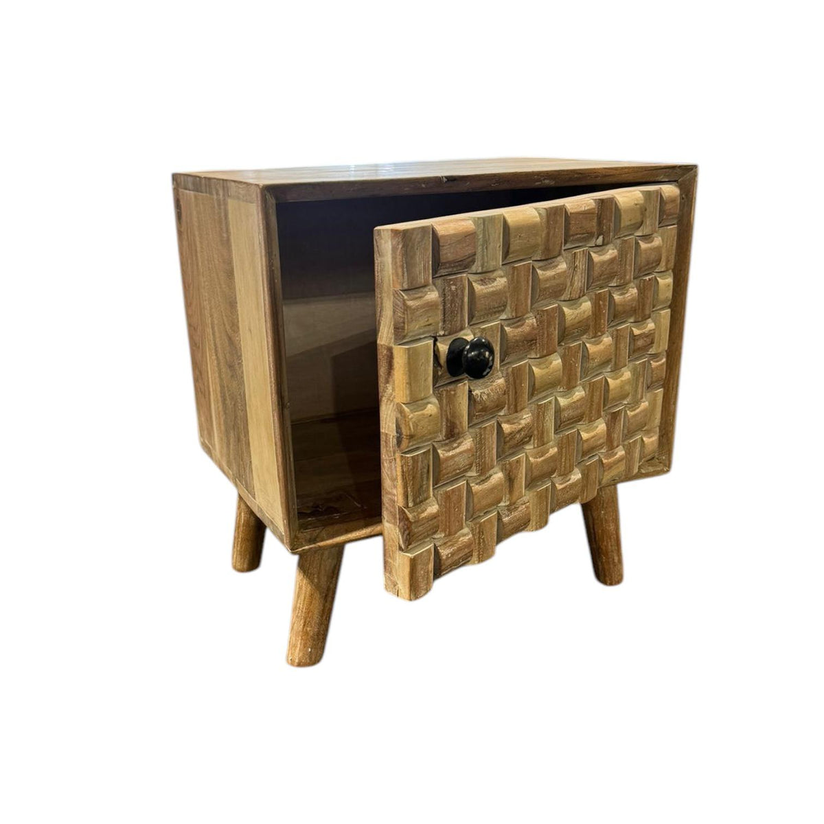 Wooden Bedside Cabinet, 47cm – Sturdy Bedroom Storage Table for Home