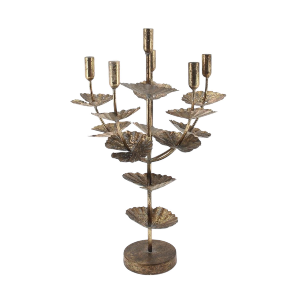 Flower-Shaped Art Deco Metal Candelabra, 57cm Tall – Elegant Table Centrepiece Candle Holder