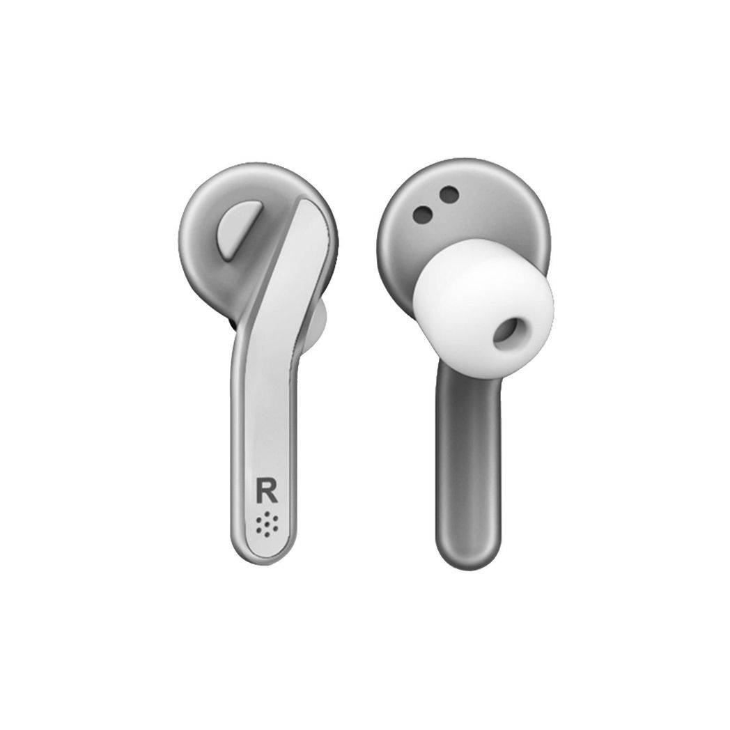 Soundz SZ970 True Wireless Earbuds with Built-In Mic & Portable Charging Case – Hands-Free Calls, Silver