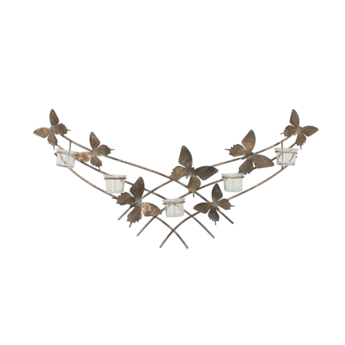Gold Butterfly Wall-Mounted Candle Holder – Metal Wall Decor, 9cm