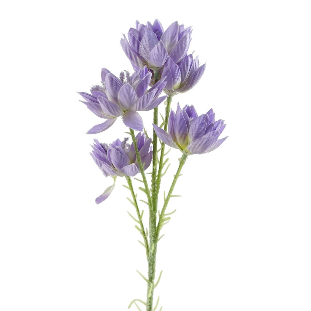 Pack of 6 Artificial Purple Starflower Stems, 60cm with 30 Silk Flowers – Home Floral Decor