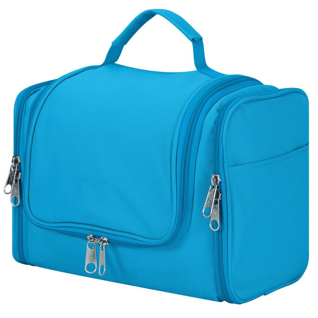 Vinsani Hanging Toiletry Bag with Mesh Pockets and Elastic Loops – Travel Wash Bag, Blue