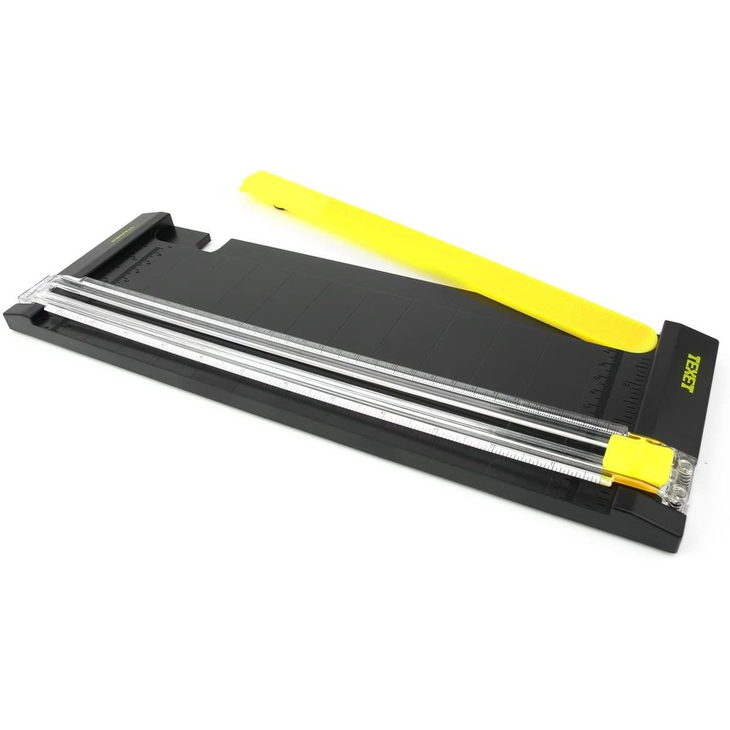 Texet A4 Paper Trimmer, 377 x 125mm – 6 Sheet Straight Cut Cutter with Quick Blade Replacement