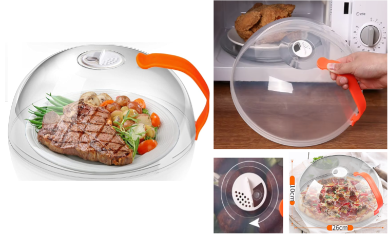Avilo Microwave Splatter Guard in BPA-Free Polypropylene with Stem Vent and Handle – Clear View Food Cover
