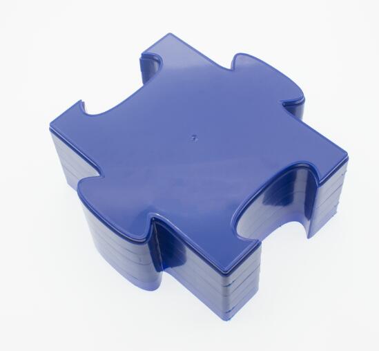 Avilo Set of 6 Stackable Trays – Space-Saving Puzzle-Shaped Linking Storage Trays, Blue