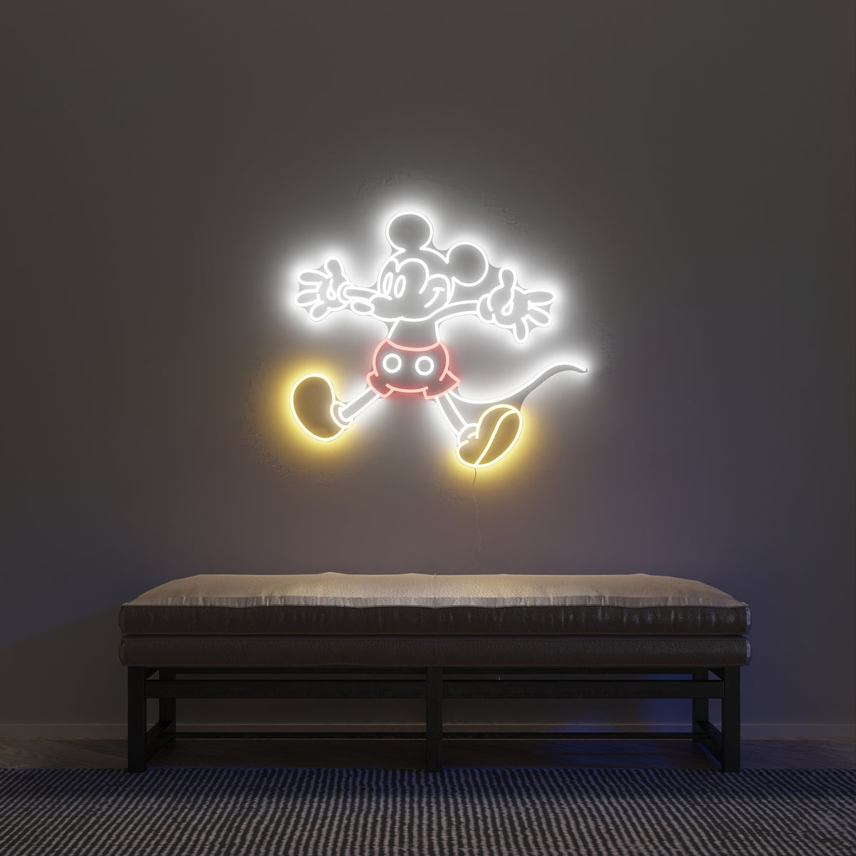 Yellowpop Disney Giant Mickey Silhouette LED Neon Sign – Official Licensed Feature Wall Décor