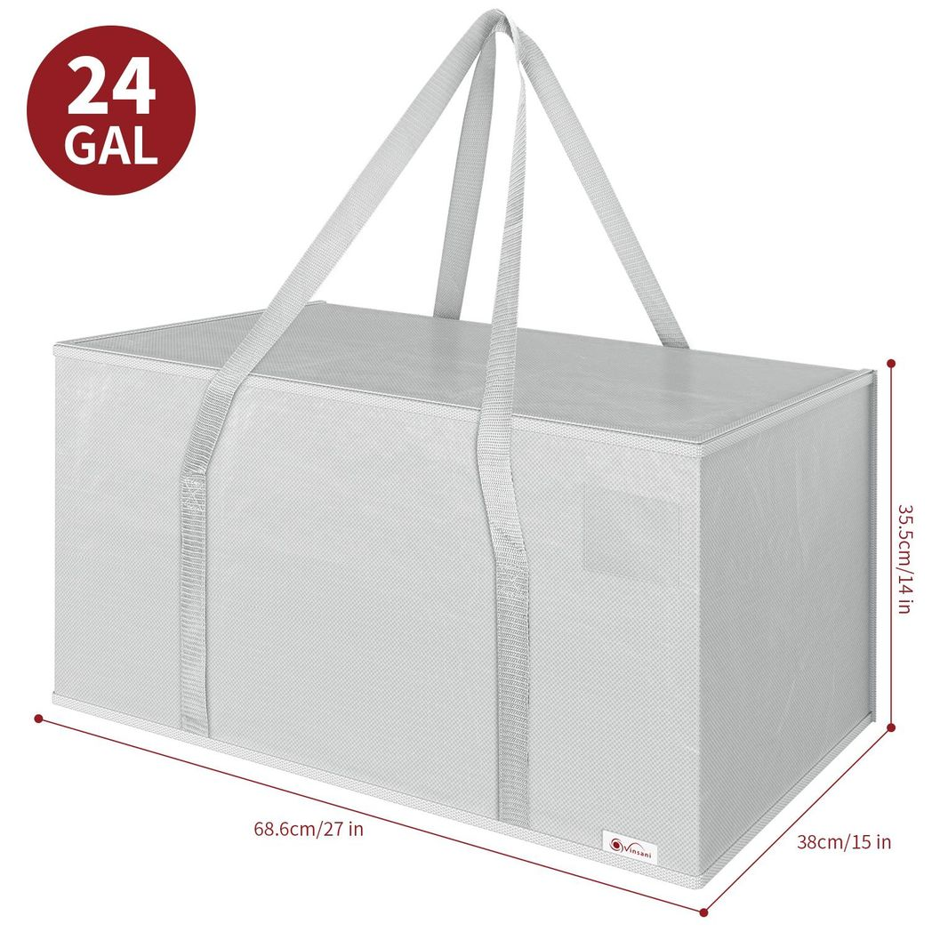 VINSANI 12 Pack Large Zip Moving & Storage Bags with Handles – Tear-Resistant Reusable Packing Bags, Grey