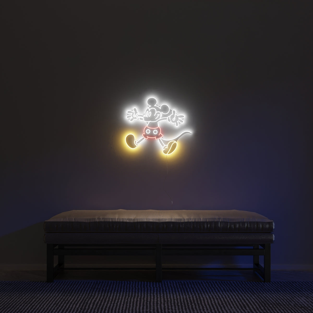 Yellowpop Disney Giant Mickey Silhouette LED Neon Sign – Official Licensed Feature Wall Décor