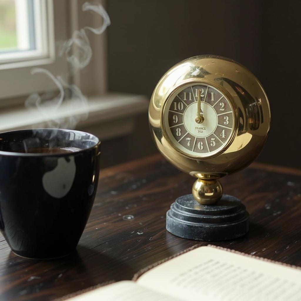 Silent Sweep Mantel Clock with Easy-to-Read Dial – Quiet Tabletop Timepiece for Bedroom & Office, Black