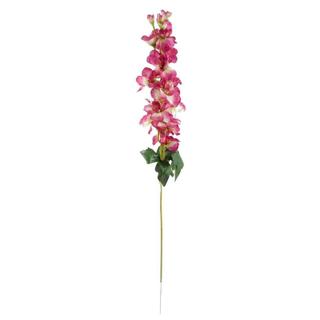 Leaf Design UK Pack of 6 Artificial Delphinium Stems with Silk Petals – 75cm Floral Decor, Dark Pink