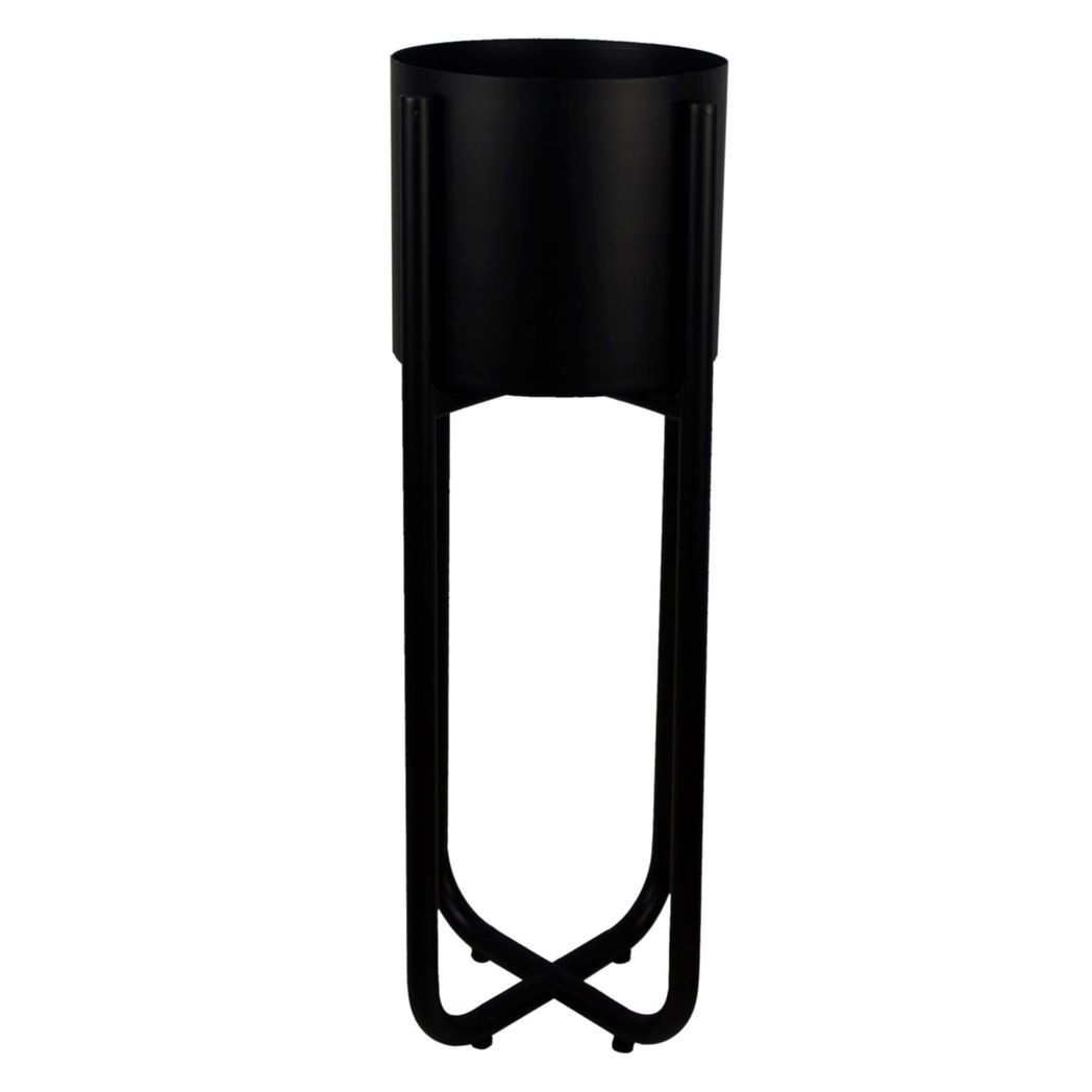Leaf Black Metal Planter Plant Pot, 20 x 18cm – Handmade Rustic Polished Finish for Indoor Plants