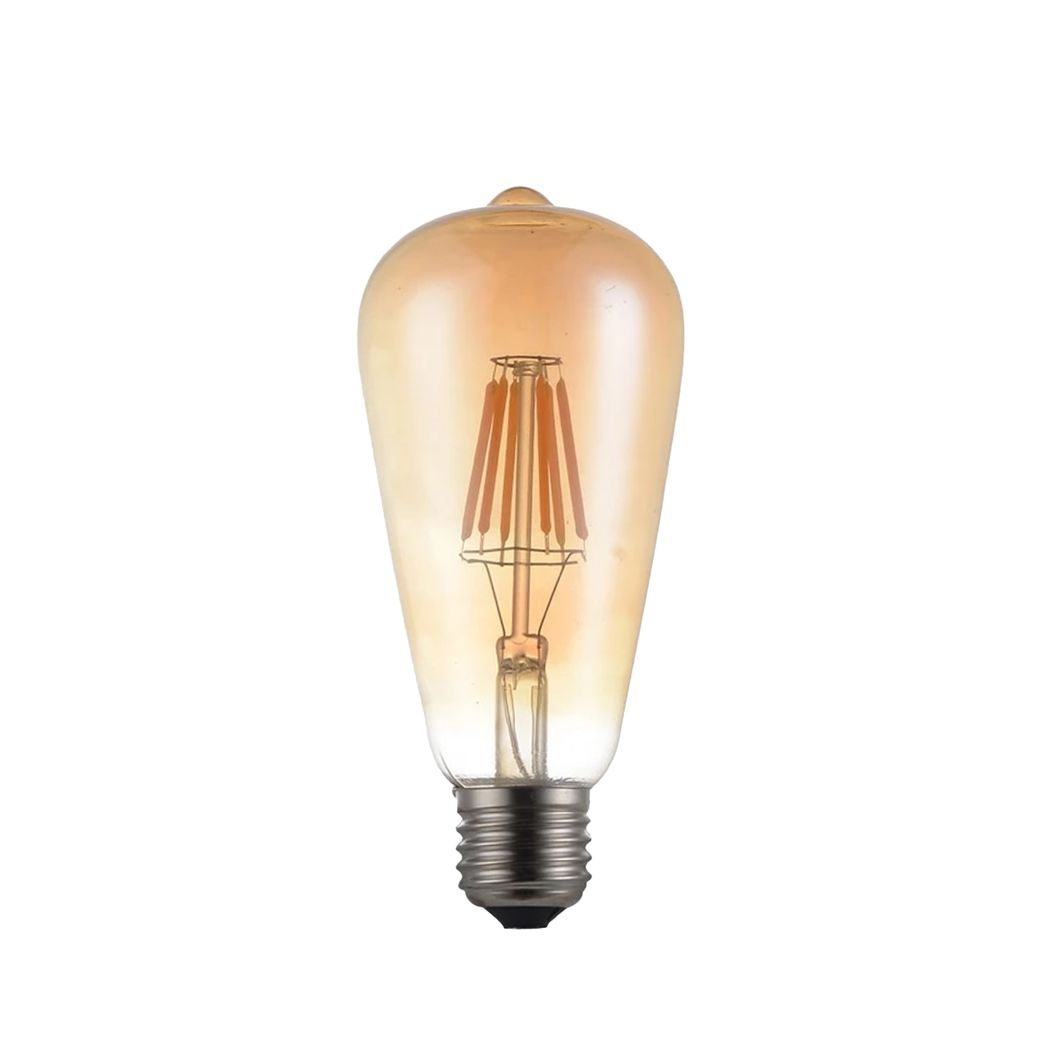 Ledsone E27 ST64 Vintage LED Edison Bulbs, 6W Dimmable Warm White 2700K – Glass Filament Light