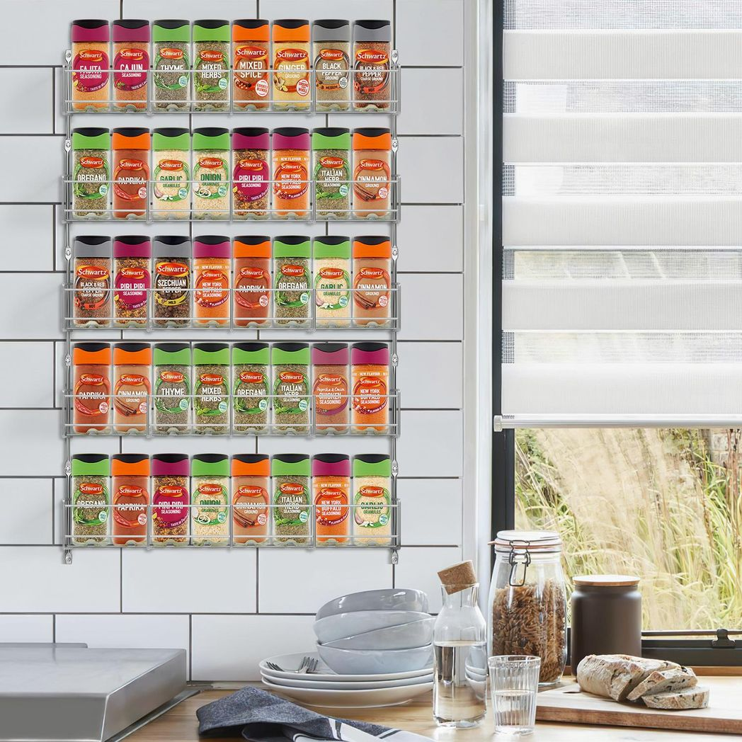 VINSANI 5-Tier Herb & Spice Rack Organiser – Stepped Design for Cupboards or Worktops