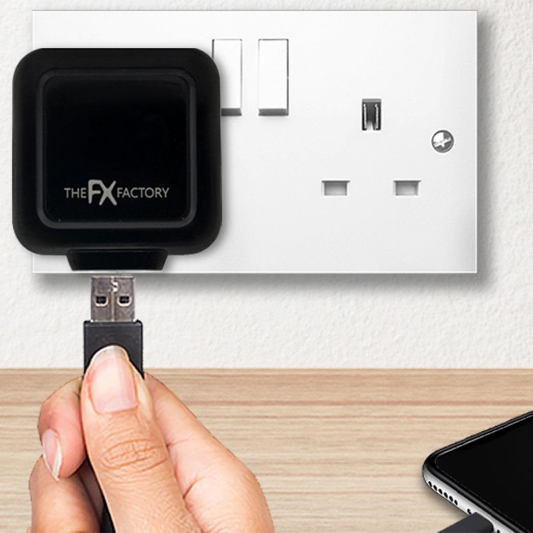 FX Powabud Mains USB Charger 1A – Compact Travel Charger for Phones, Tablets & Micro USB Devices, Black