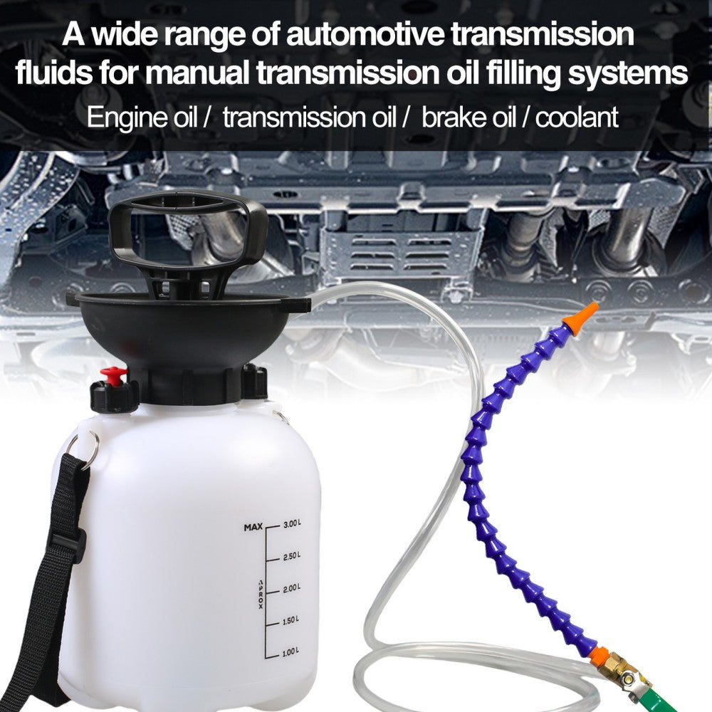 3L Manual Transmission Fluid Filling Pump with Pressure Gauge and Adapters – Gearbox Oil Filler Tool for ATF