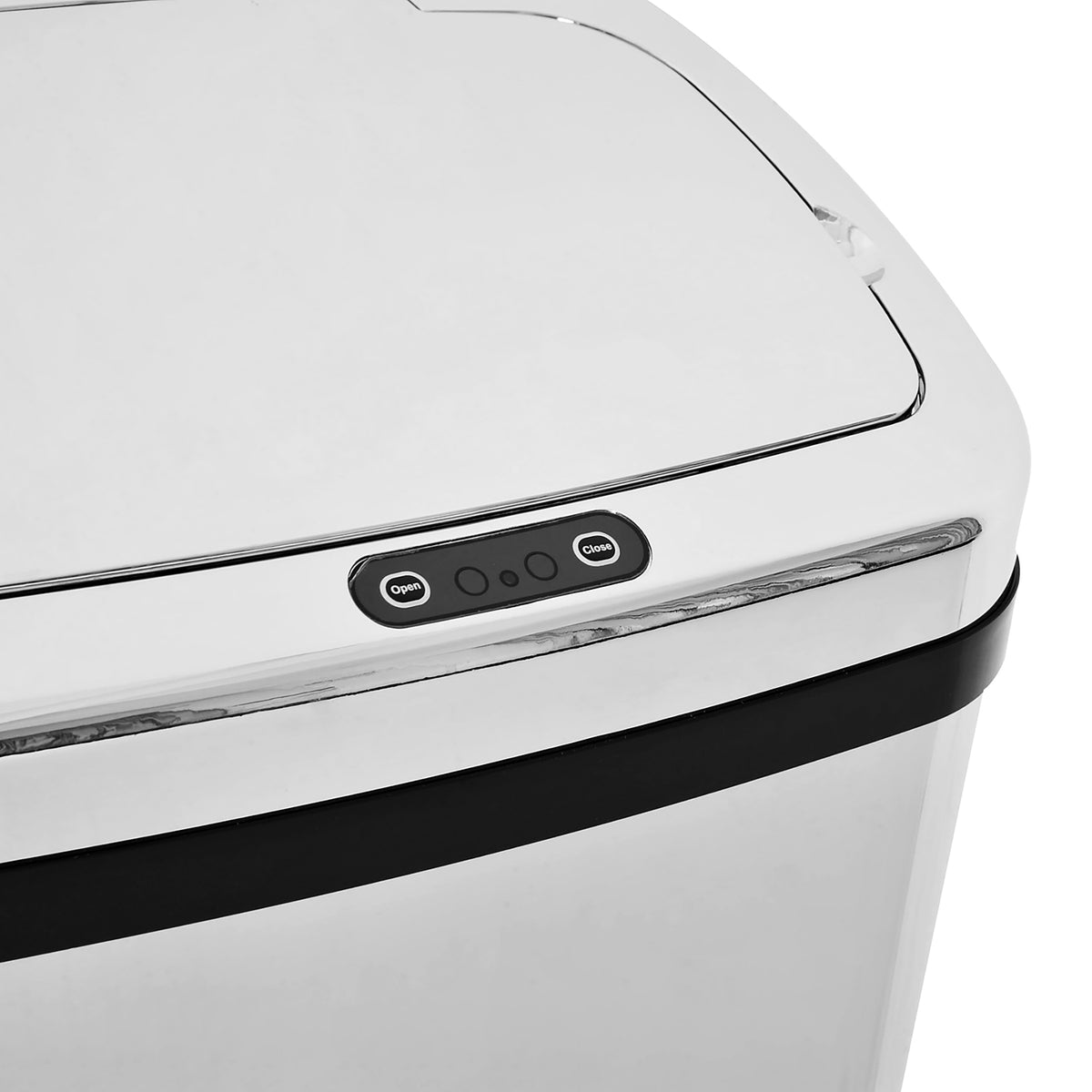 HOMCOM 50L Motion Sensor Kitchen Bin with Touch-Free Lid – Lightweight ABS Waste Bin, Silver & Black