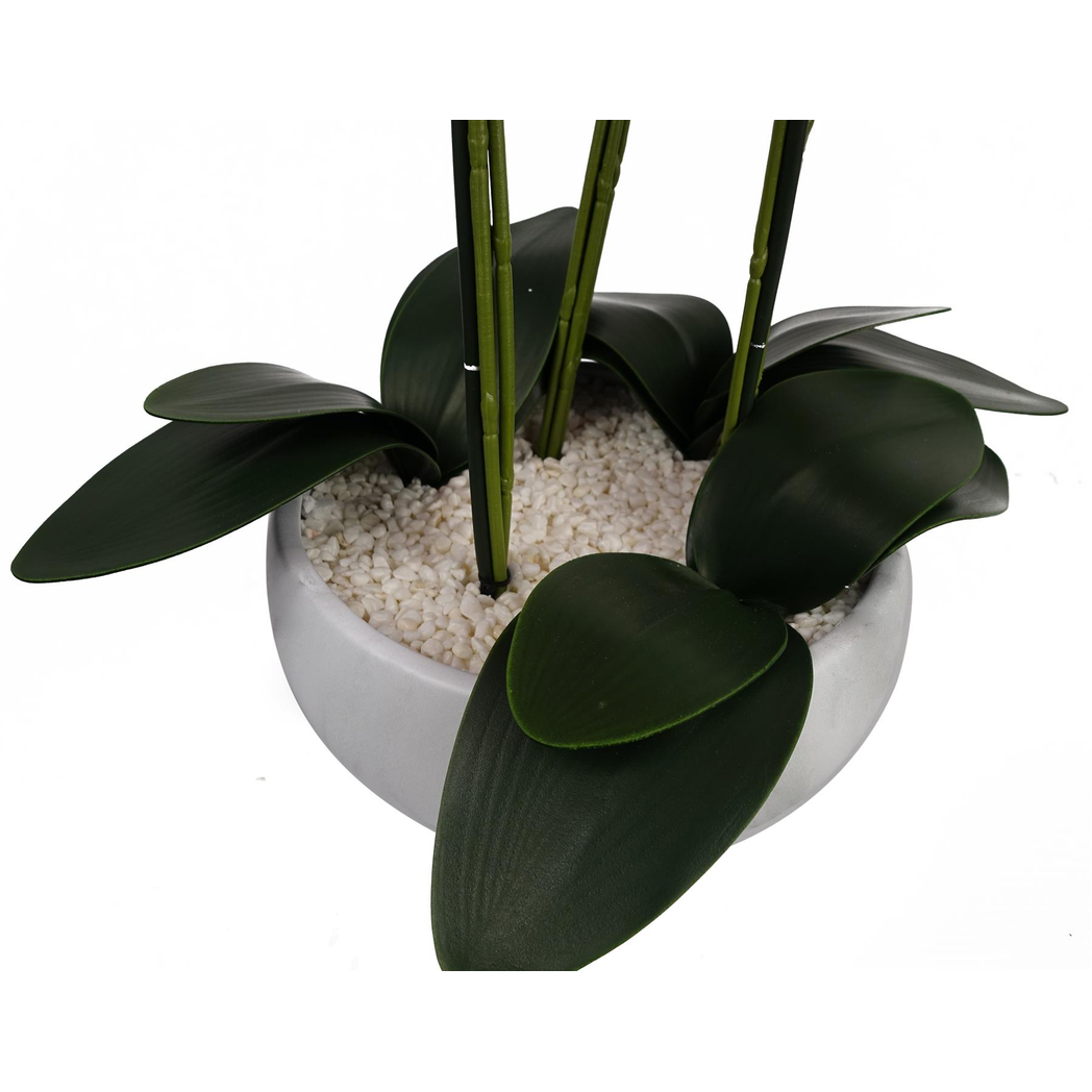 60cm Orchid Artificial Black – White Ceramic Planter