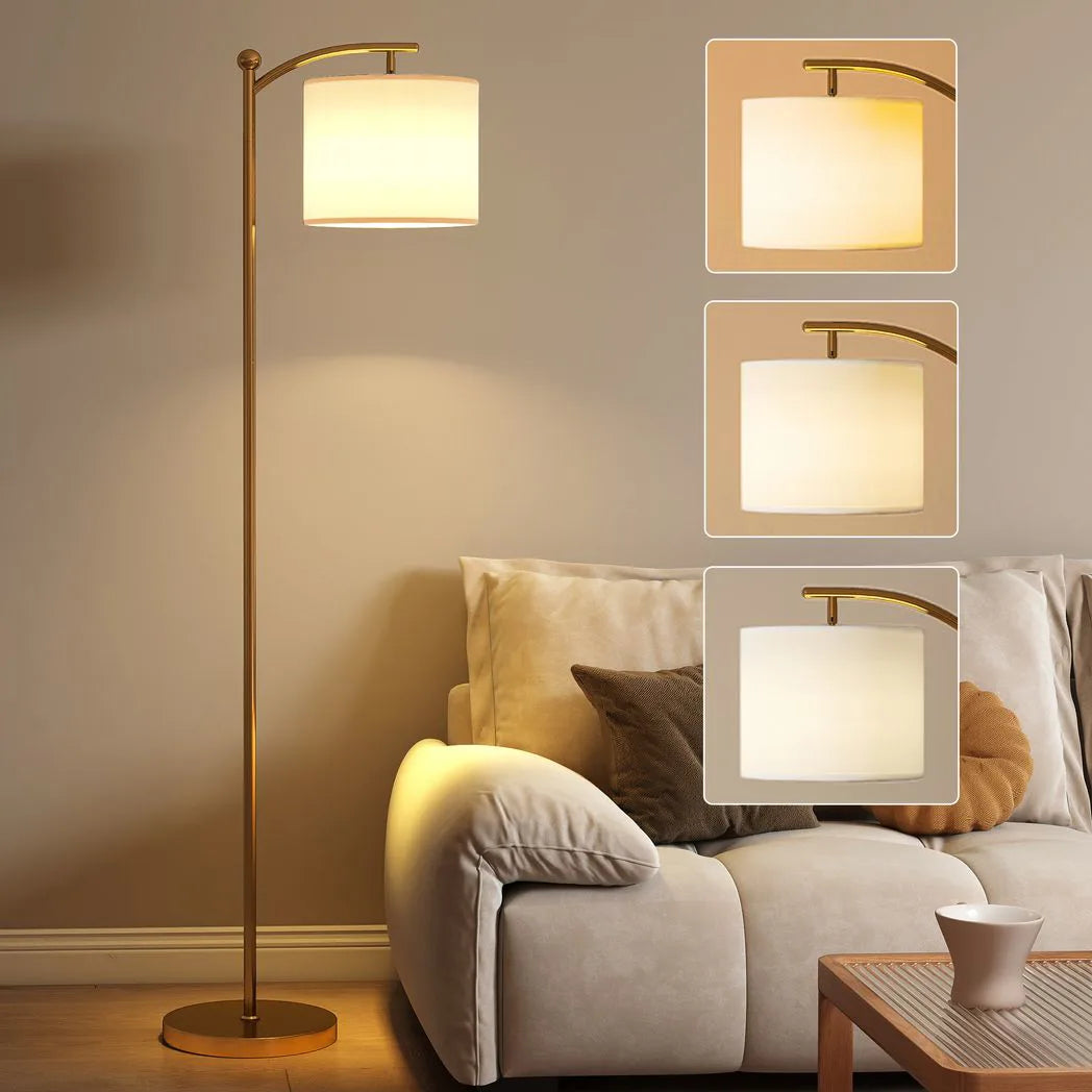 HOMCOM LED Floor Lamp with Remote Control – Gold Tone