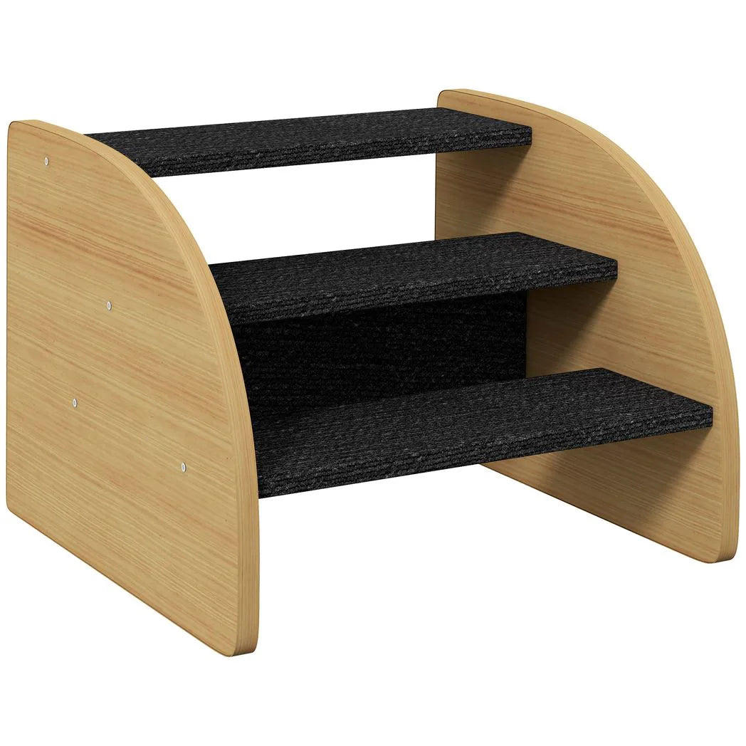 PawHut 3-Step Dog Stairs with Side Panels & Non-Slip Feet – Pet Steps for Sofa and Bed, Small Puppies