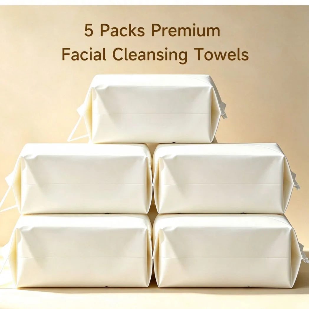 Plant Fiber Facial Cleansing Towels, 5 packs
