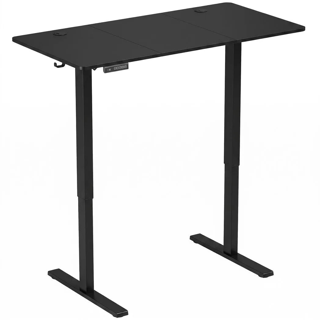 HOMCOM Electric Standing Desk with Memory Control, LED Display & 2 Cable Holes – Sit Stand Desk, Black