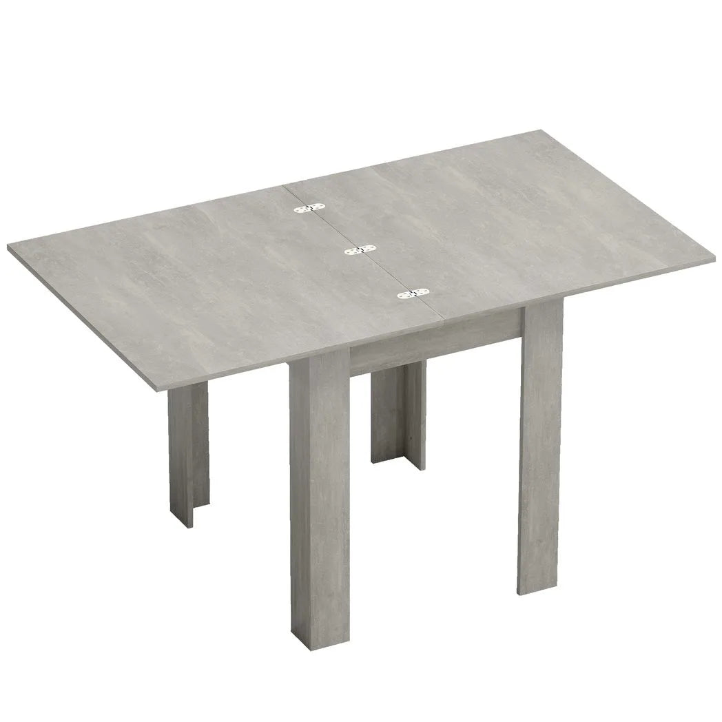 HOMCOM Folding Dining Table for 4-6 – Extendable Drop Leaf Kitchen Table for Small Spaces, Grey