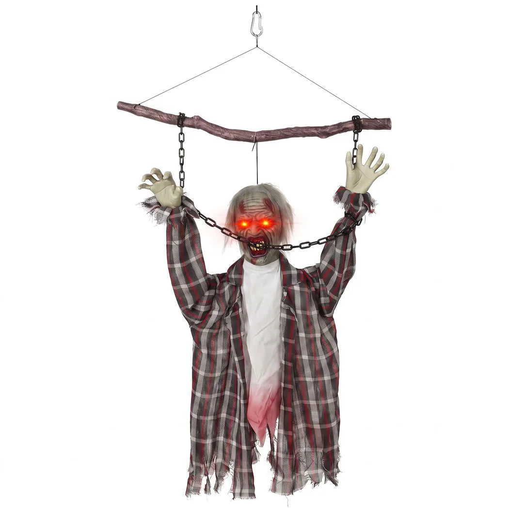 HOMCOM 110cm Screaming Animated Hanging Halloween Decoration