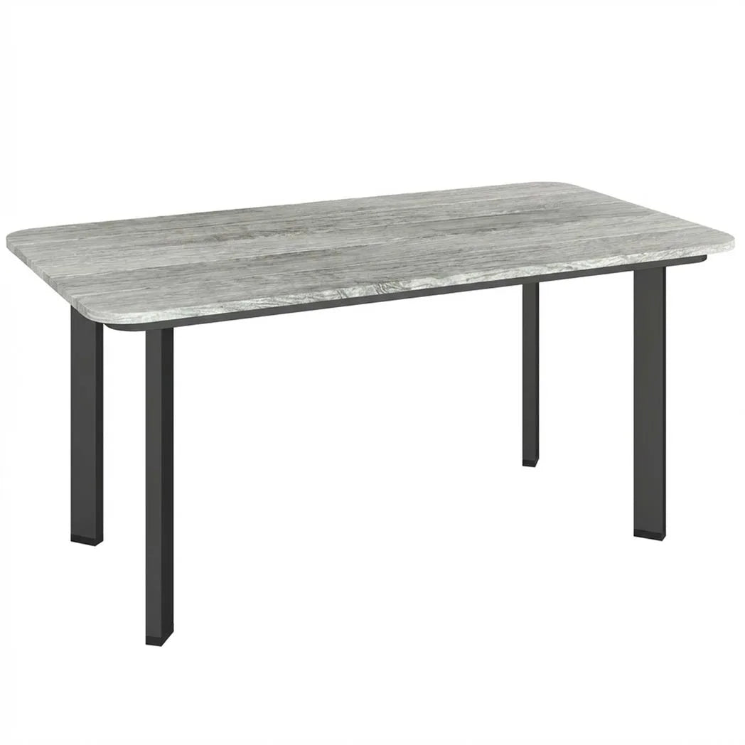 Outsunny Garden Coffee Table with Slatted Wood Plastic Composite Top & Metal Frame – Patio Table, Grey
