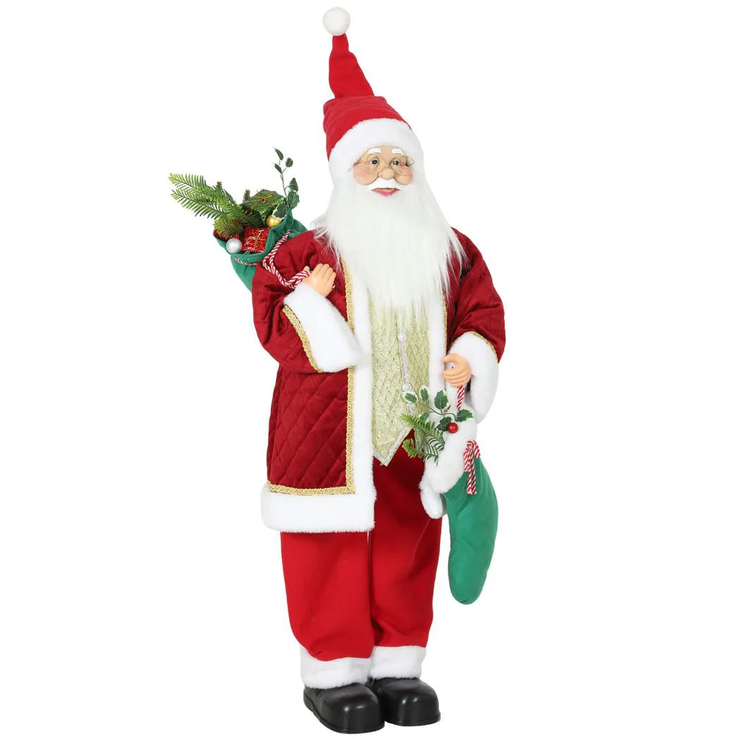 HOMCOM 4ft Singing Dancing Santa with Stocking