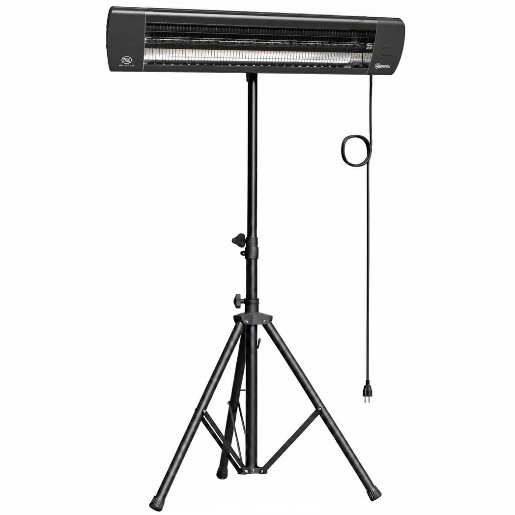 Outsunny 2500W Electric Infrared Patio Heater with Tripod, 3 Heat Settings & 24H Timer – IP65 Outdoor Garden Heater, Black