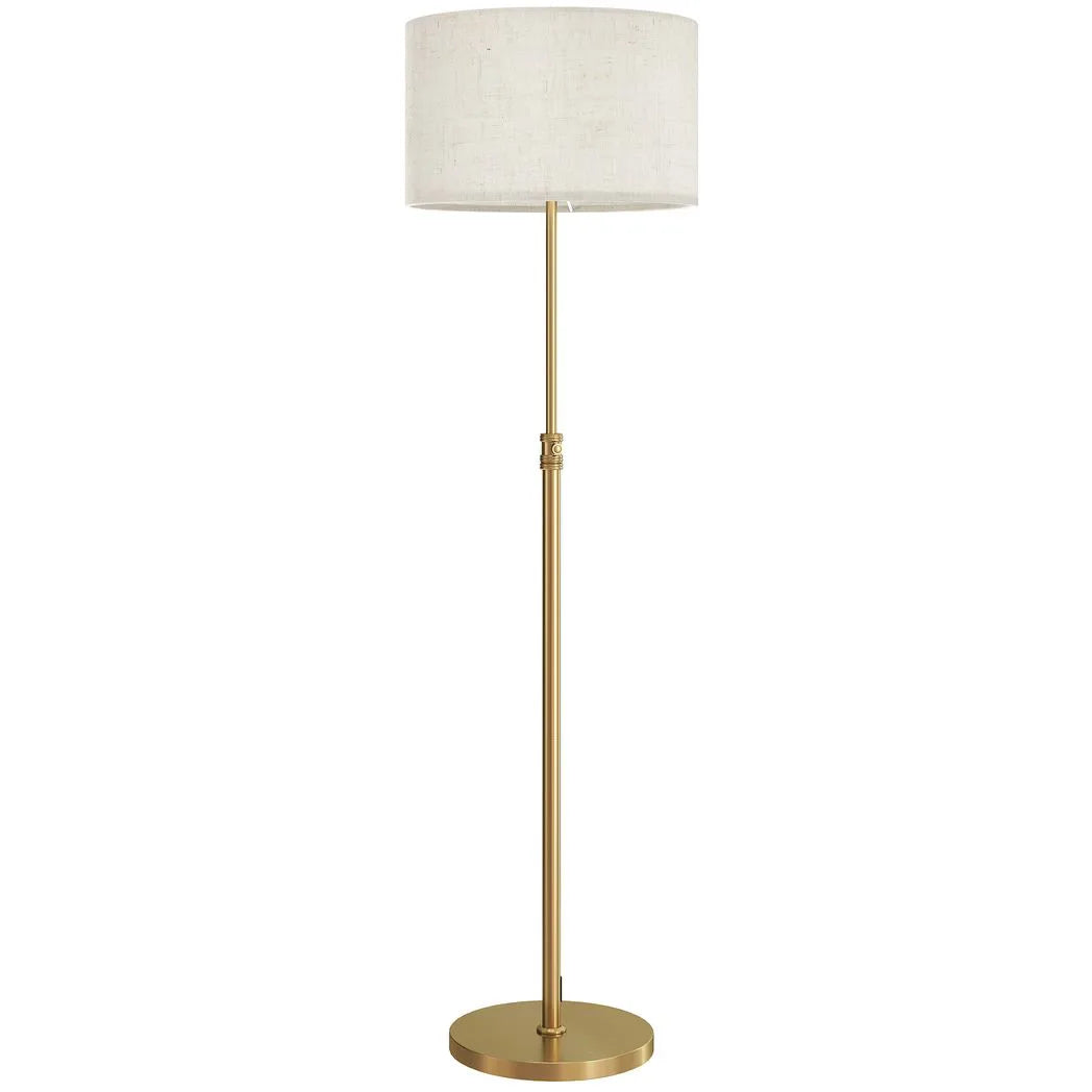 HOMCOM Floor Lamp with Remote, Height Adjustable Standing Lamp with Linen Shade