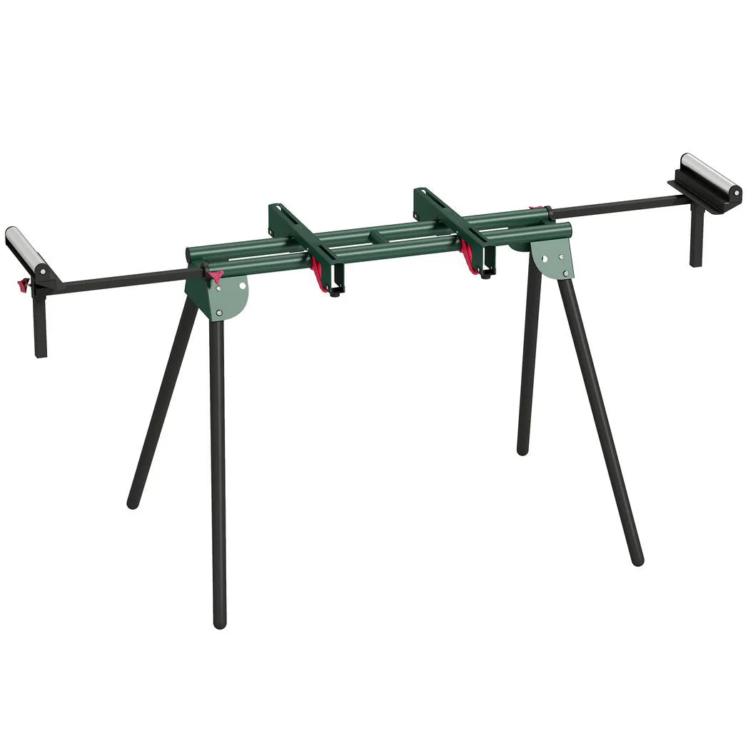 HOMCOM Universal Mitre Saw Stand with Adjustable Rollers and Support Arms – Portable Folding Stand, 150kg Load