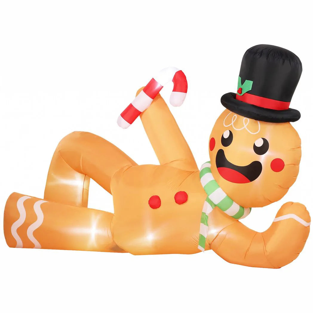 Outsunny 9.8ft Giant Christmas Inflatable Gingerbread Man Side-Lying