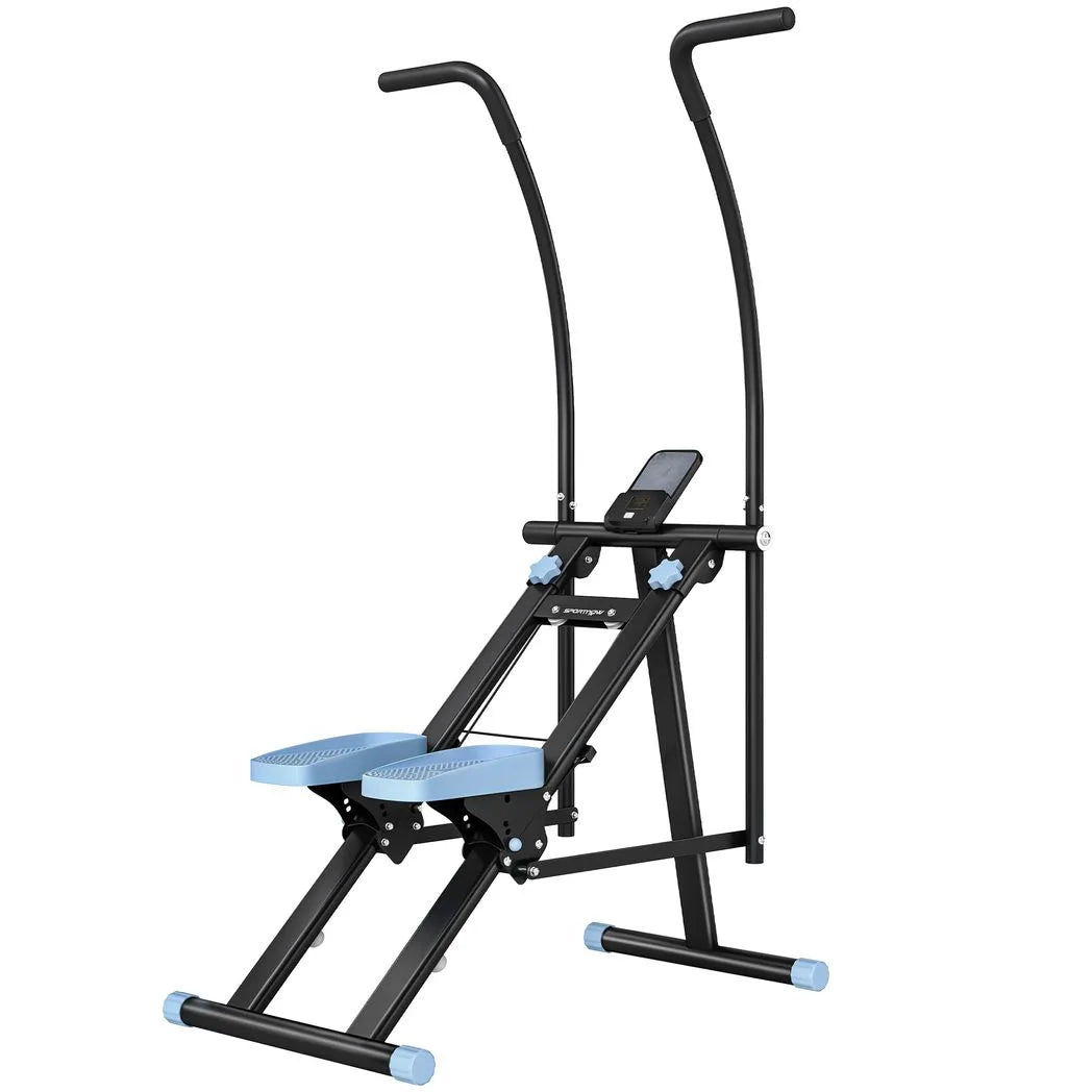 SPORTNOW Stair Stepper Vertical Climber with LCD Monitor & 3 Adjustable Pedal Heights – Full-Body Home Gym Cardio
