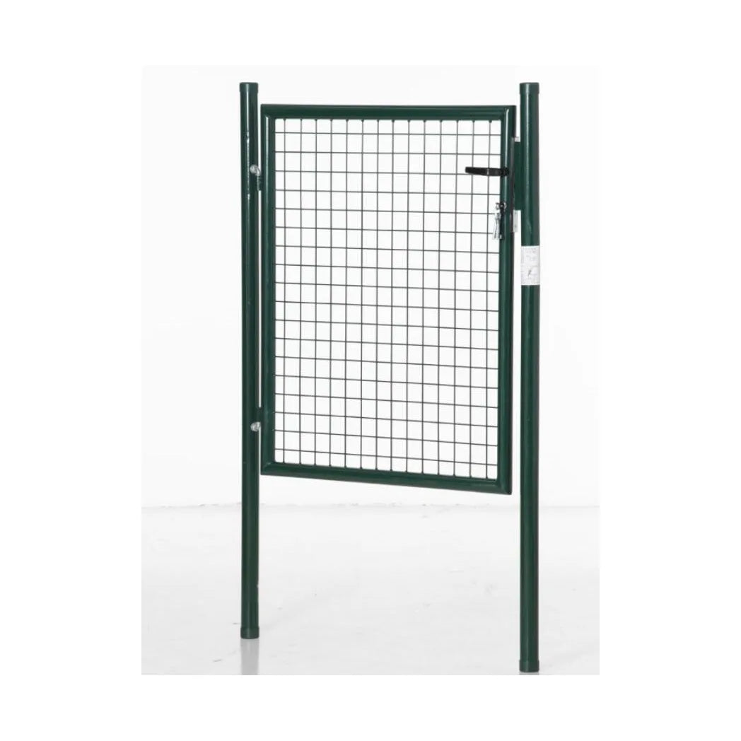 HOMCOM Green Steel Garden Gate with Lock and 3 Keys, 97 x 150 cm – Secure Fence Gate with Handle