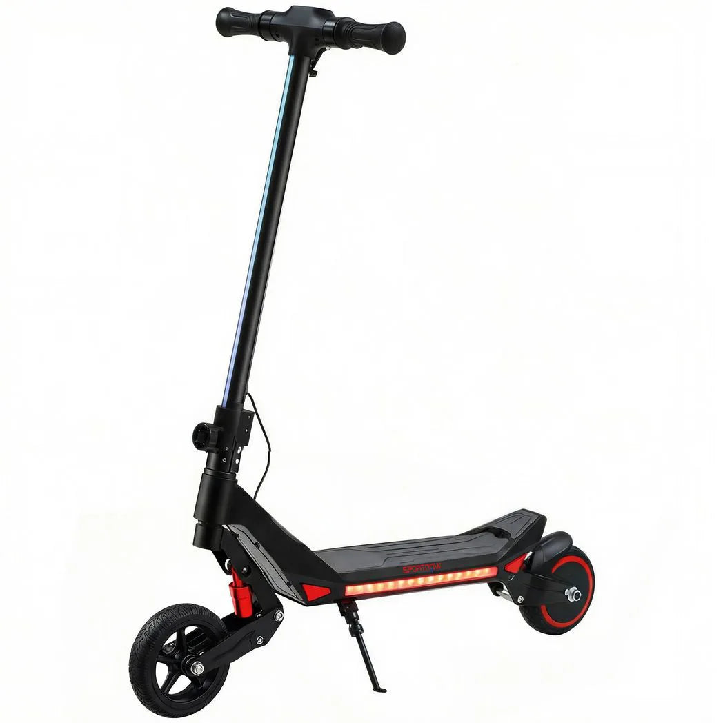 SPORTNOW Kids Electric Scooter with LED Display & RGB Lights – Foldable E-Scooter, Up to 16km/h, Black