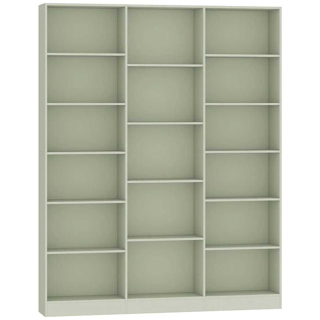 HOMCOM 17-Cube Bookcase with Adjustable Shelves and Anti-Tipping Hardware – Tall Open Storage Bookshelf