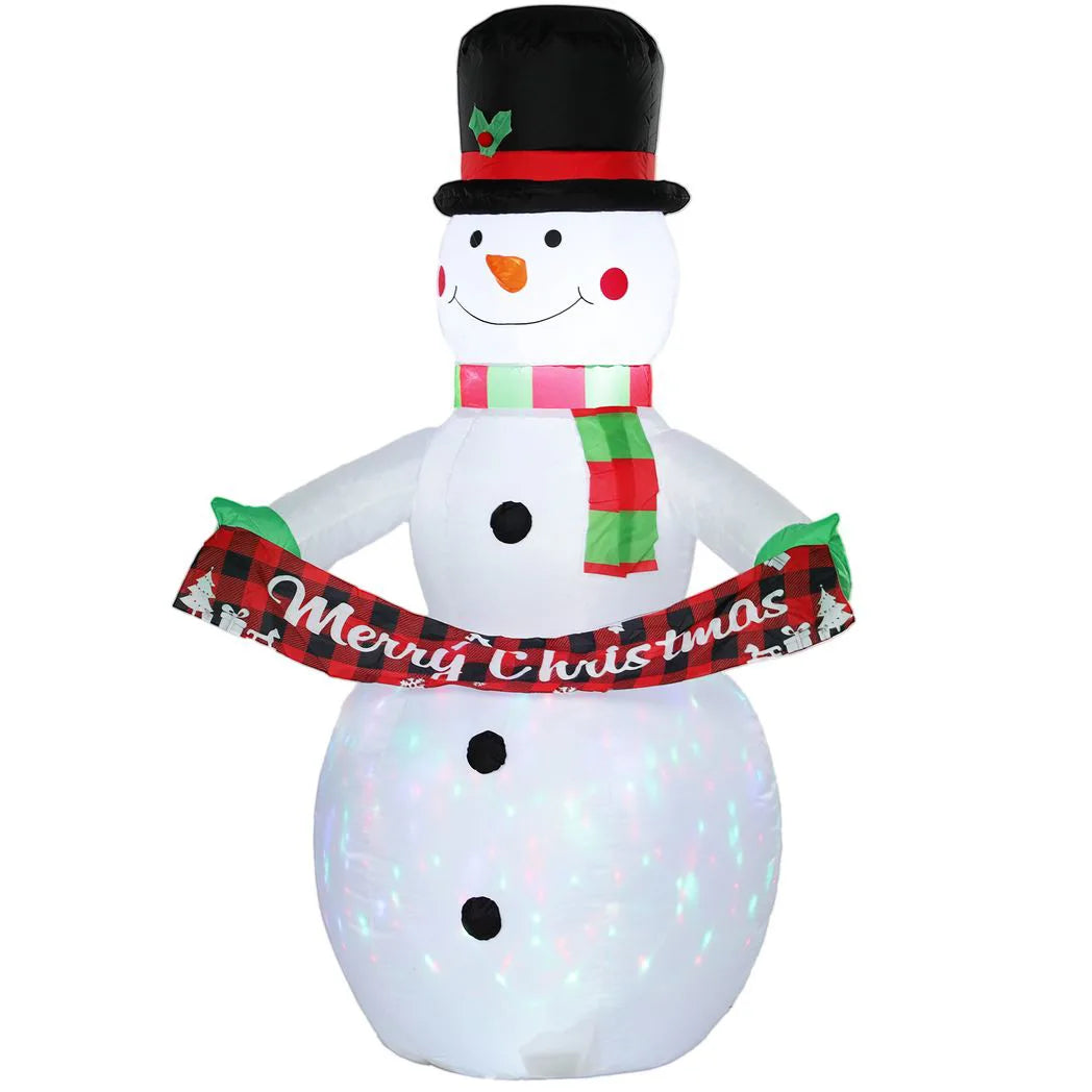 Outsunny 6.7ft Inflatable Snowman with Colour LEDs