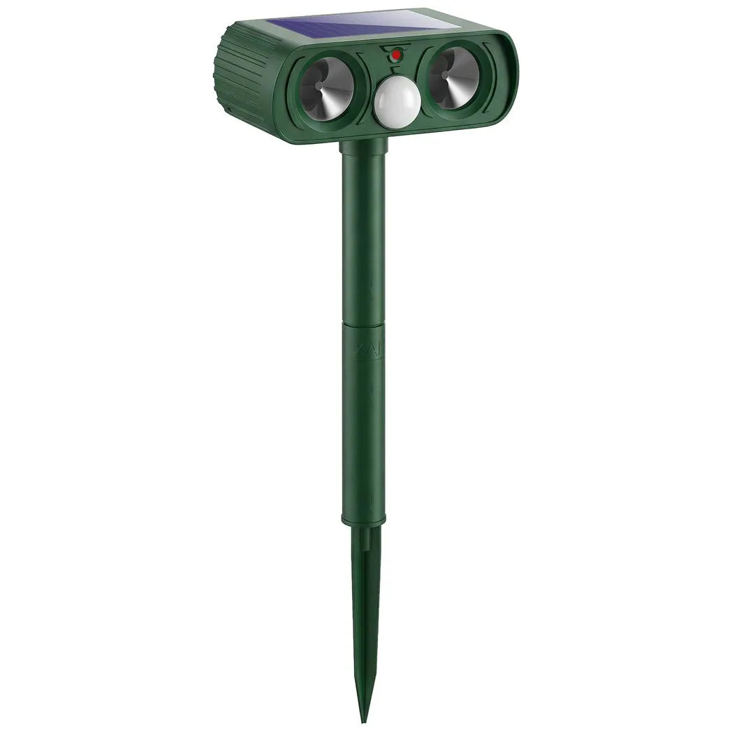 Outsunny Solar Ultrasonic Cat Repellent with PIR Motion Sensor and LED Flash – Weatherproof Garden Deterrent