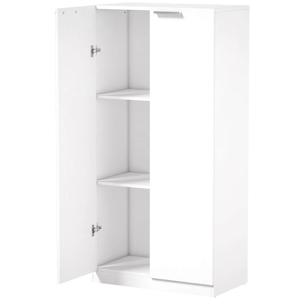 HOMCOM 120 cm Tall Storage Cabinet with 3 Tiers and Soft-Close Doors – Home Office File Organiser, White