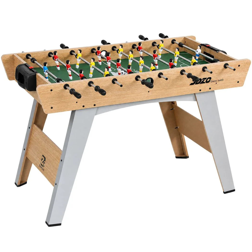 SPORTNOW 4ft Table Football with 22 Players, 2 Balls & Manual Scorers – Foosball Game Table, Natural Wood Finish