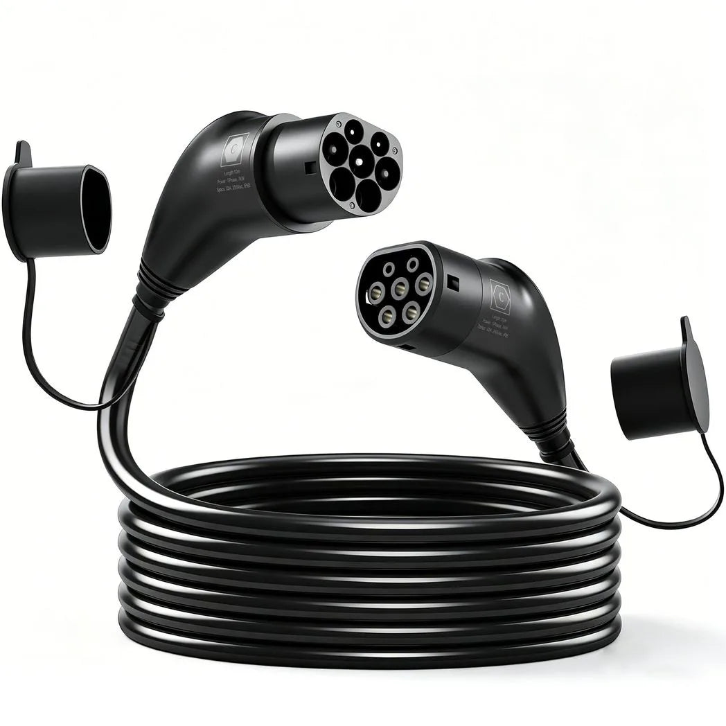 HOMCOM 10 m Type 2 EV Charging Cable, 7 kW 32A Mode 3 – Type 2 to Type 2 Extension Cable for EVs and PHEVs