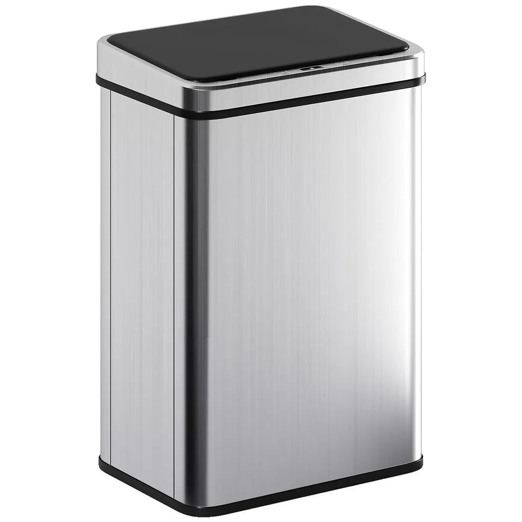 HOMCOM 40L Sensor Bin with Soft-Close Lid – Stainless Steel Touchless Motion Sensor Kitchen Bin, Silver