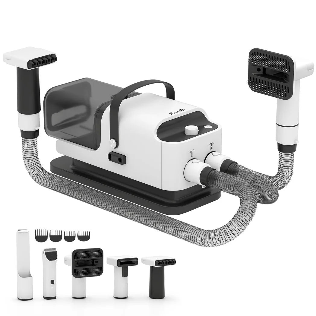 PawHut 5-in-1 Dog Grooming Kit with Vacuum, Dryer and Clipper – 1.8L Canister, 4 Adjustable Blow Temperatures
