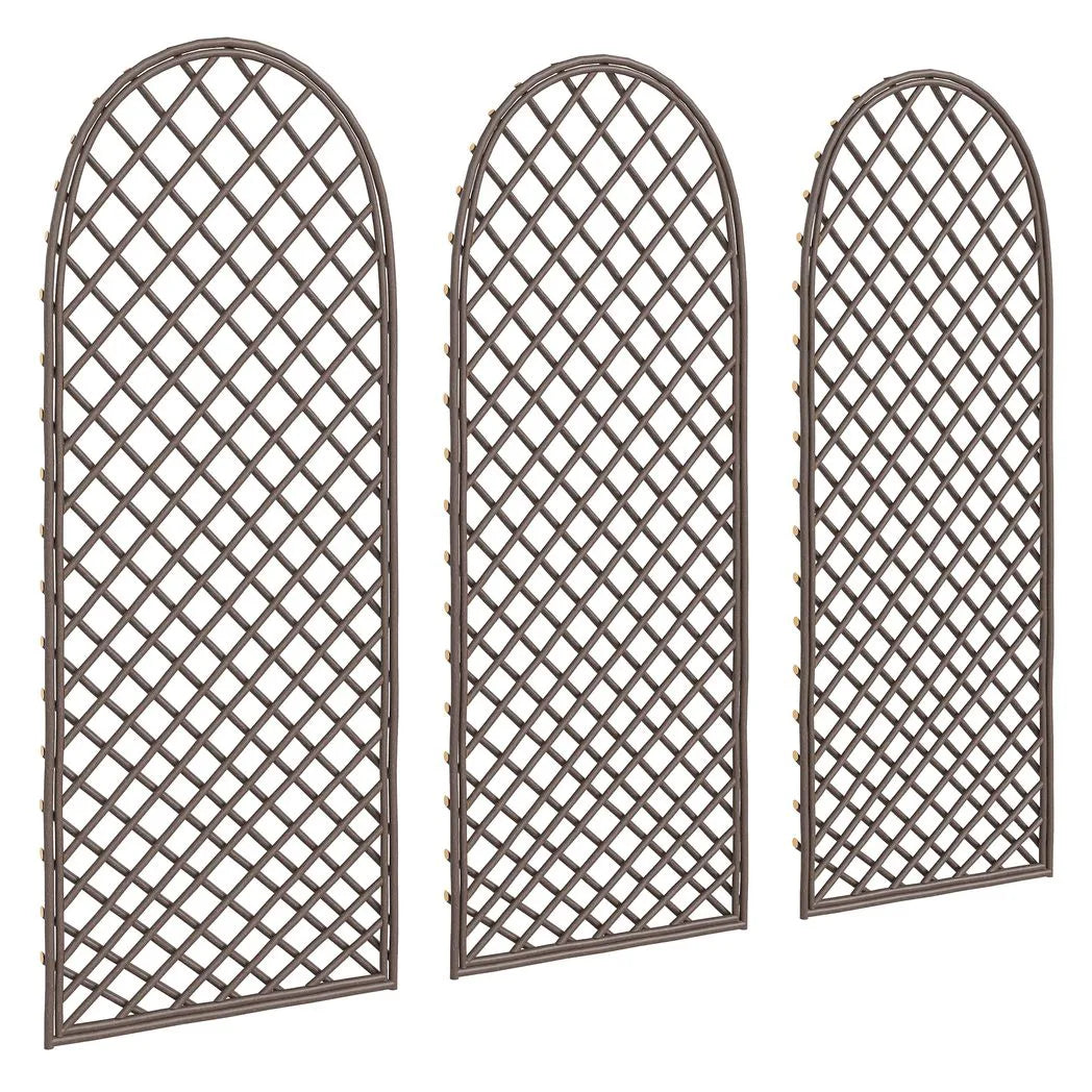 Outsunny Hand-Woven Wicker Garden Trellis Panel with Dome Top for Climbing Plants, 43 x 112 cm, Natural